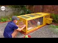 Self build stunning wooden chicken coop with mini garden