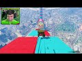 SOBREVIVA NA MEGA RAMPA NO GTA 5!! (Bob Esponja, Mario, Hello Kitty)