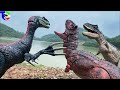 Carnotaurus vs Therizinosaurus and Allosaurus: Theropod Throwdown🦖 TCF Dinosaur Toys Movie