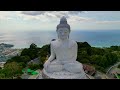 Drone over The Big Budha in Phuket Thailand.