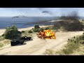 Irani fighter jets and helicopters attack on Israeli tanks with cluster bombs and missiles - GTA 5
