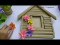 cardboard house 🏡 flower wallhanging||paper flower wallhanging|wallmate|paper craft|cardboard craft
