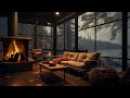 Rainy atmosphere & fireplace in a cozy lakeside balcony - Goodbye stress & sleep, study & meditation