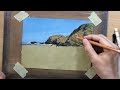Seascape Drawing in Colored Pencil | Wet Sand on a Beach