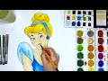 ✨Let's Draw Cinderella from Disney Cartoon - How to Make Princess Watercolor✨
