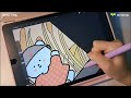 draw with me on ipad - cute food shop on the street | asmr and bgm