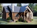36'x32' (11x10m) OUTSTANDING Small House | The Emotional Harmony of Wood and Stone