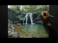 How To Use Acrylic For Beautifull Waterfall | Time Lapse | 69