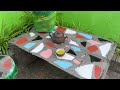 Great Artwork from Cement and Banana leaves // DIY Table and Flower pots at home