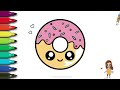 How to Draw a Cute Donut Easy Drawing and Coloring for Kids and Toddlers