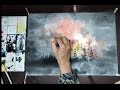 Sunset Scenery Drawing With Water Colour!! How To Make Sunset Scenery Drawing With Water Colour!!