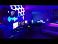 Gaming setup. Nanoleaf. Xbox. Scuf Gaming. Samsung. Hyperspace Lighting Cube. LG. Govee.