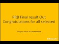 RRB final result out congratulations 🎊 ✨️share your result #ibpsrrbpo #ibpsrrbclerk