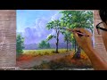 How to Paint Trees in the Road in Acrylics / Time-lapse / JMLisondra