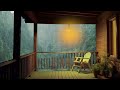 Cozy Balcony | Soothing Rain & Fireplace Sounds for Deep Sleep, Stress Relief in 8 hours