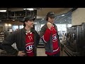 Habs work as employees at a Tim Hortons drive-thru