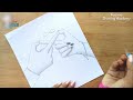 How to draw infinite love symbol with couple hand || pencil sketch || Valentine's Day special