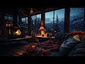 Deep Sleep & Relaxing Piano Music with Blizzard and Fireplace - Cozy Winter Ambience