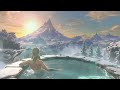 Hebra Mountain Onsen Hot Springs Ambience With Link At Nightfall - Relaxing Zelda Music to Study