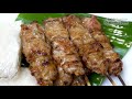 หมูปิ้งกะทิสด หมูนุ่ม อร่อย ทำง่าย ขายดี - [Moo Ping] - BBQ pork with sticky rice l กินได้อร่อยด้วย