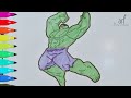 Hulk Smash Drawing and coloring Easy | Step by Step avengers members characters