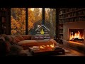 Autumn Cozy Cabin Ambience | Unwind with Gentle Rain and Warm Fireplace Ambience 🍁