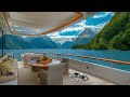 Soothing Jazz In A Luxury Yacht Space & The Sound Of Water Waves - Mellow Jazz Helps Relieve Stress