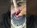 Front Axle Wheel Hub Greasing |Tata4225 Hub's Adjusting Process #santoshpattimistry