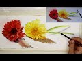 Watercolor | How to paint Two  Flowers,  Loose & Quick , resting on the floor in bright sunlight