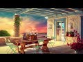 Ocean Waves Sounds 🌊 with relaxing music 🎸 in a Beach House. beach ambience #ASMR #ocean #sunset