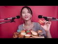 ASMR CANDIED Macaron eating sounds(strawberry tanghulu)