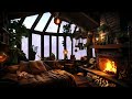 Thunderstorm with Lightnings, Rain, Crackling Fireplace & Sleeping Cats in a Cozy Cabin