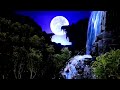 Big moon relaxing sound of waterfall Peak full moon