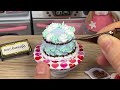 miniature blue buttercream leaf cake 🎂✨ mini food cooking asmr ✨ minibuncafe