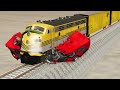 😊 Satisfying crashes impossible Curve Rail Tracks Vs Trains😱 !!! |  BeamNG.Drive RailRage