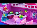 How To Build Cutest Purple Dollhouse with Rainbow Slide from Cardboard ❤️ DIY Miniature House # 763