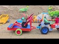 Diy tractor mini Bulldozer to making concrete road | Construction Vehicles, Road Roller #62