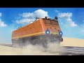 【踏切アニメ】でこぼこの鉄道線路での 5 分岐ダイヤモンド鉄道交差 🚦 Fumikiri 3D Railroad Crossing Animation #1