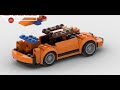 乐高汽车MOC保时捷911橘色敞篷车Porsche积木拼装动画