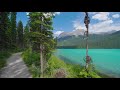 2 HRS Virtual Walk around Emerald Lake, Yoho National Park - 4K Nature Walking Tour + Birds Chirping