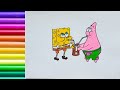 Bob sponja and Patrick star coloring page || How to draw Bob sponja and Patrick