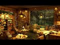 Winter Night at 4K Cozy Coffee Shop ☕ Smooth Jazz Music to Relax/Study/Work to
