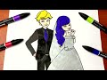 How To Color Miraculous Wedding | Adrien and Marinette Marry