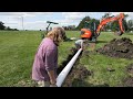 Installing Pond Overflow Spillway Pipe! No More Flooded Yard!