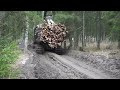 Logging in wet forest with forwarder Logset 6F