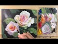 How to Paint White Roses / Acrylic Painting / Correa Art