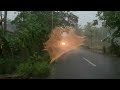 Heavy Rain and Lightning on a Beautiful Dusk | Terrible Thunderstorms in Rural Indonesia
