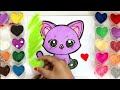 Sand Painting Cute Cat step by step