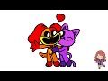 Drawing Catnap & Dogday Hugging Tutorial Guide For Kids Drawing Coloring