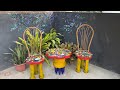 Garden plastic bottle cap ideas / Build tables and flower pots from plastic bottle caps and cement